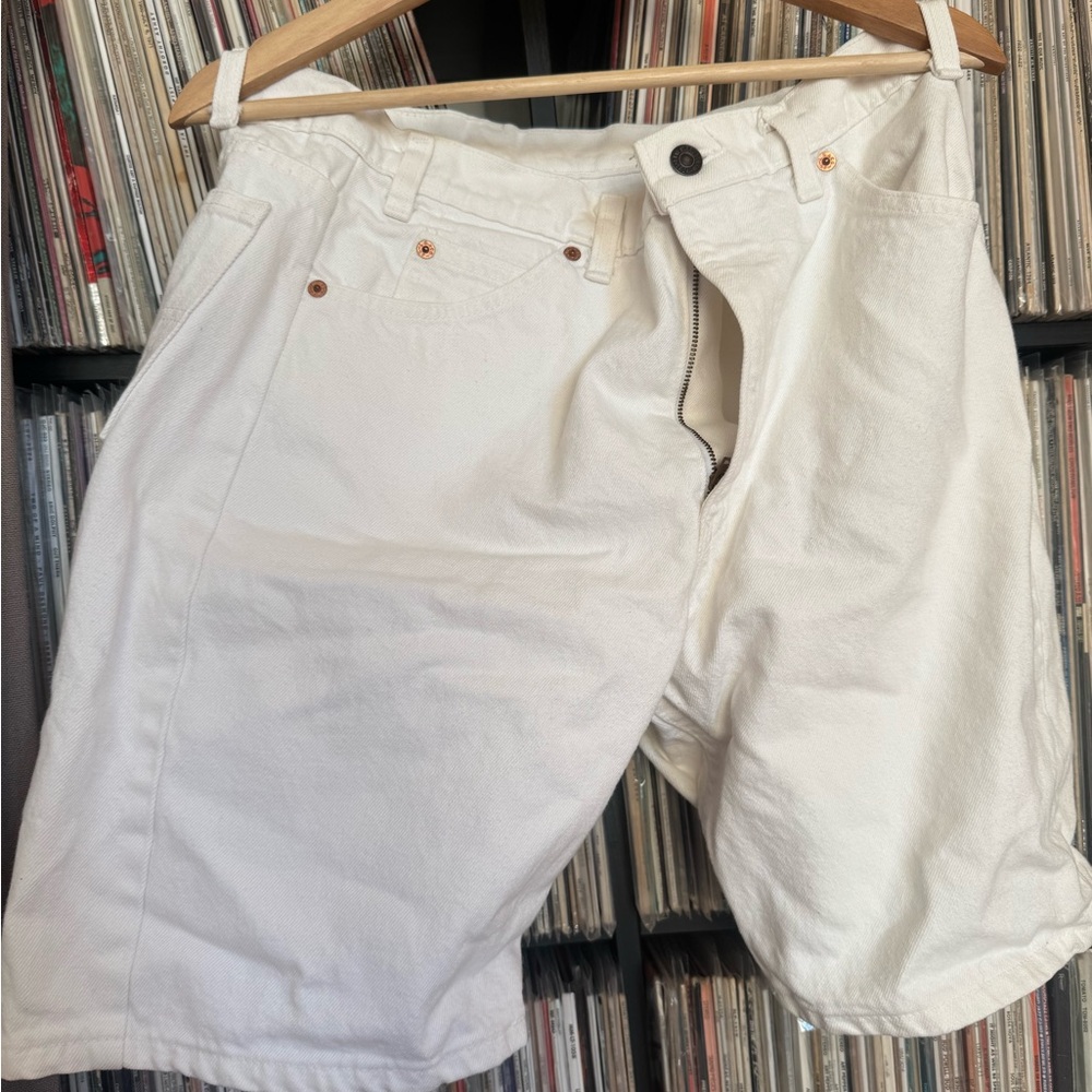 Levi's White Jean Shorts Relaxed Fit